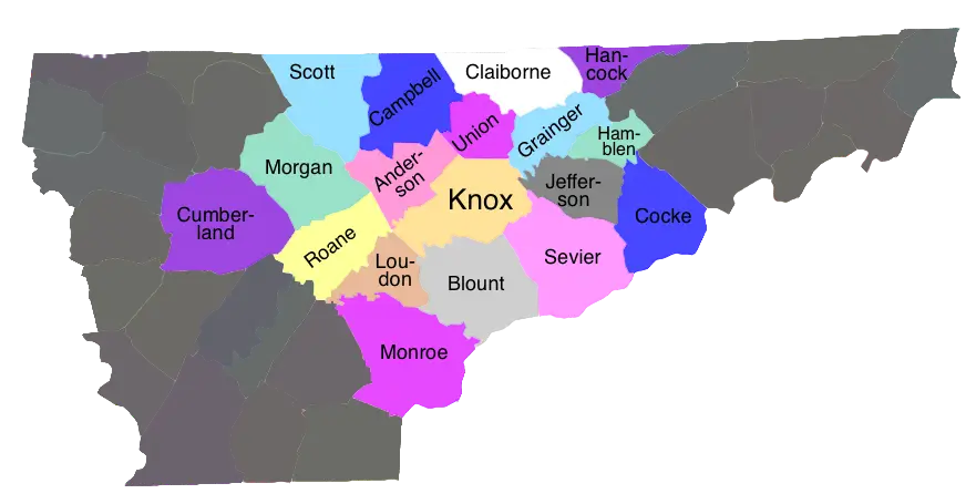 Map of counties served by the SDDS